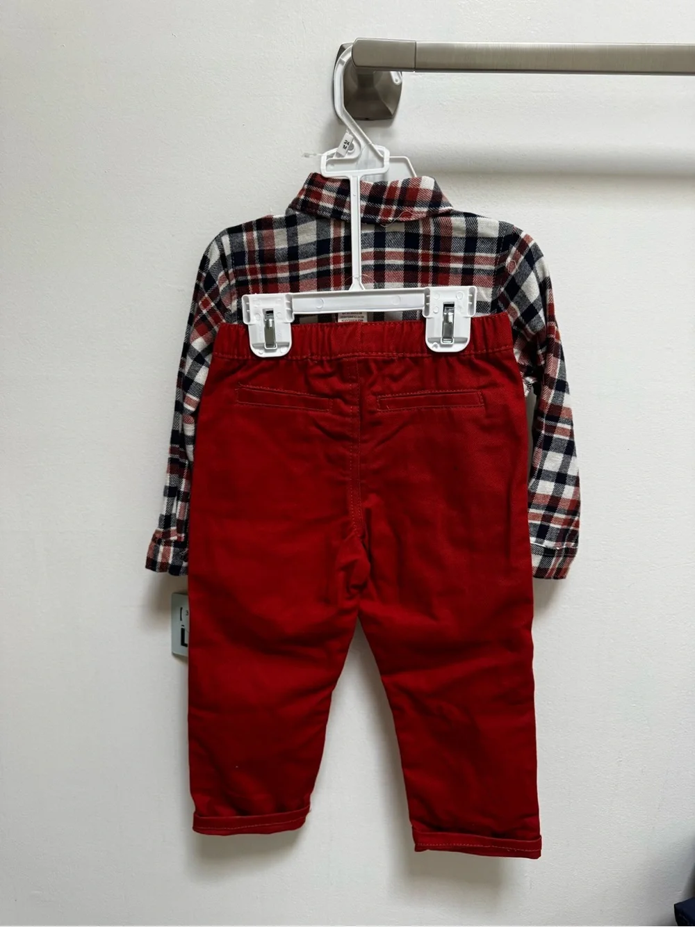 Toddler Boy Little Lad 3-pc Red Bomber Vest, Shirt & Pants Set NWT